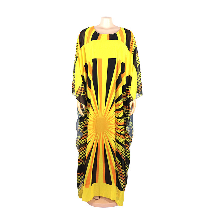 Plus Pearl Chiffon African Ladies Long Dress