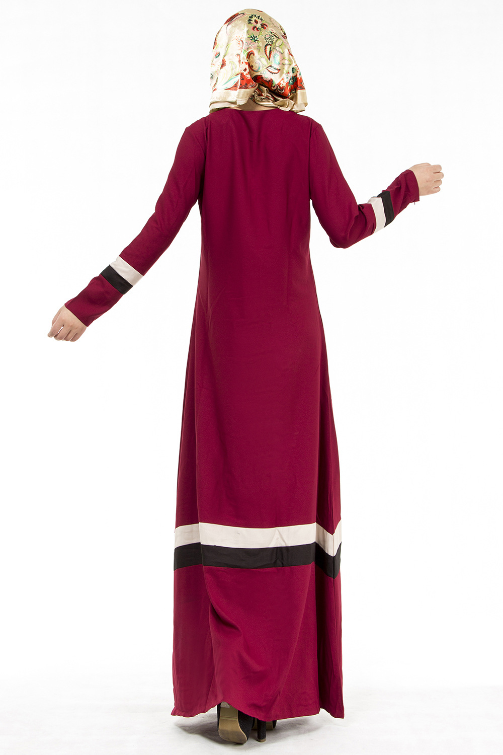 Early autumn women's wear special Muslim fashion matching color floor-length robes