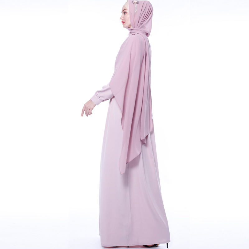 Muslim ethnic style basic style pure color robes