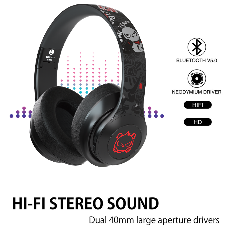 RGB changing BT noise cancelling gaming headset stereo earphone wireless bluetooth headphones