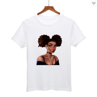 Plus size cotton polyester African woman T-shirt