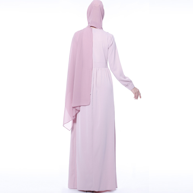 Muslim ethnic style basic style pure color robes