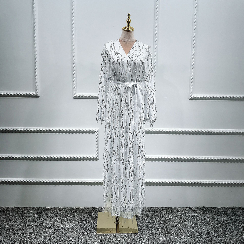 Women's high-end dubai tourism sequined dress robes