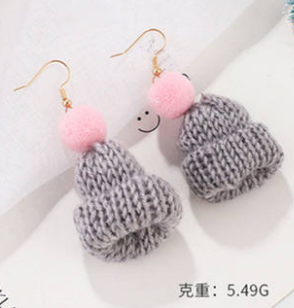 Winter Christmas wool cap for children sweet and fresh forest earrings