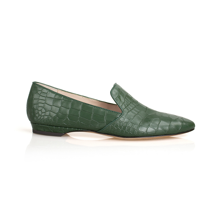 Embossed crocodile leather classic Middle East Lady's leather shoes