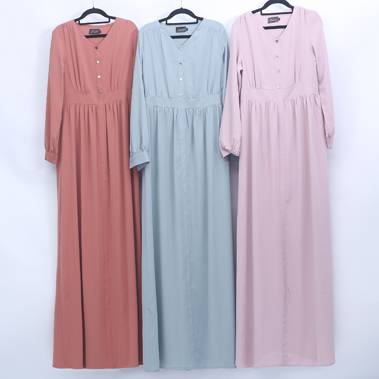 Muslim ethnic style basic style pure color robes