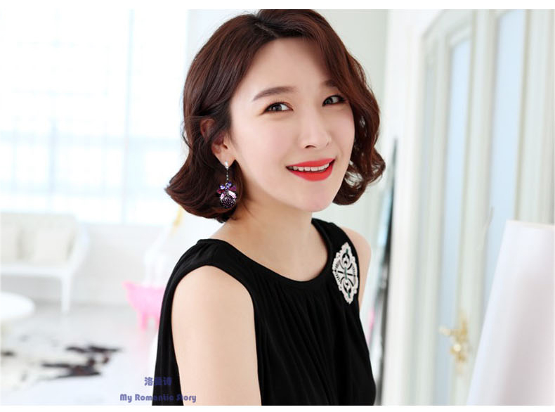 Bohemian long purple tassel earrings