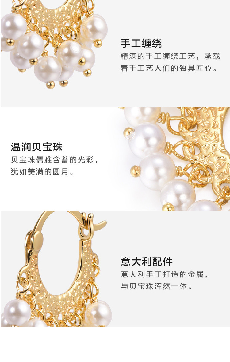 New European and American handmade 18K gold plated natural gem earrings