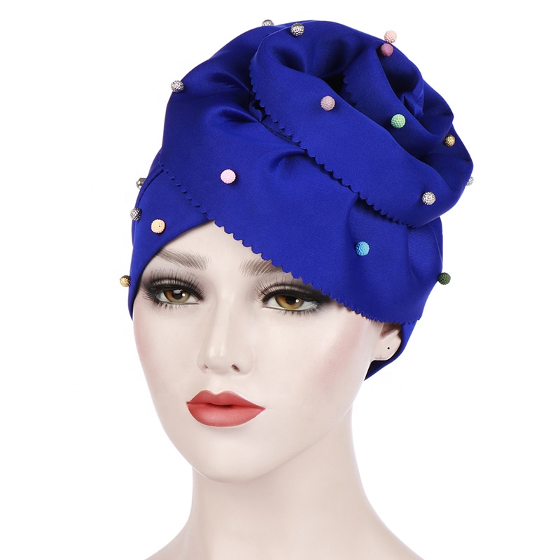 Wholesale oversized flower candy colored beaded Arab women's hats