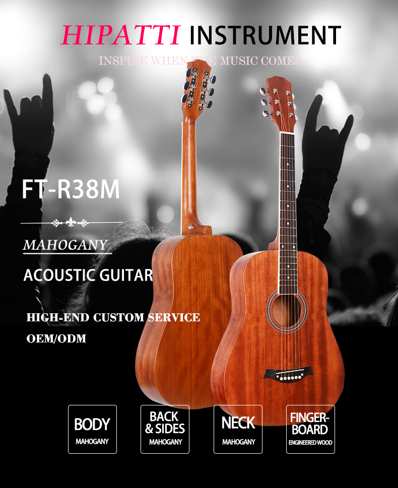 Manufacturer of Mahogany 38-inch travelling African guitar