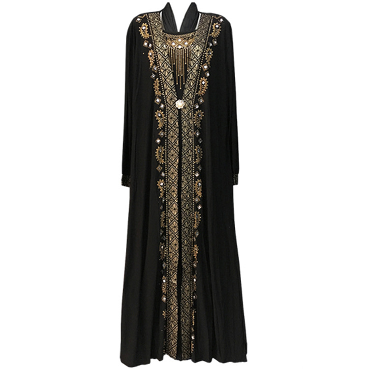 Fashion ironing and drilling Arab women's robes