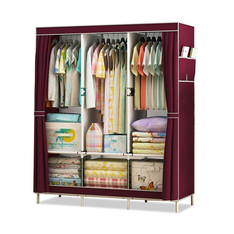 Bedroom furniture with cheap folding cloth wardrobe