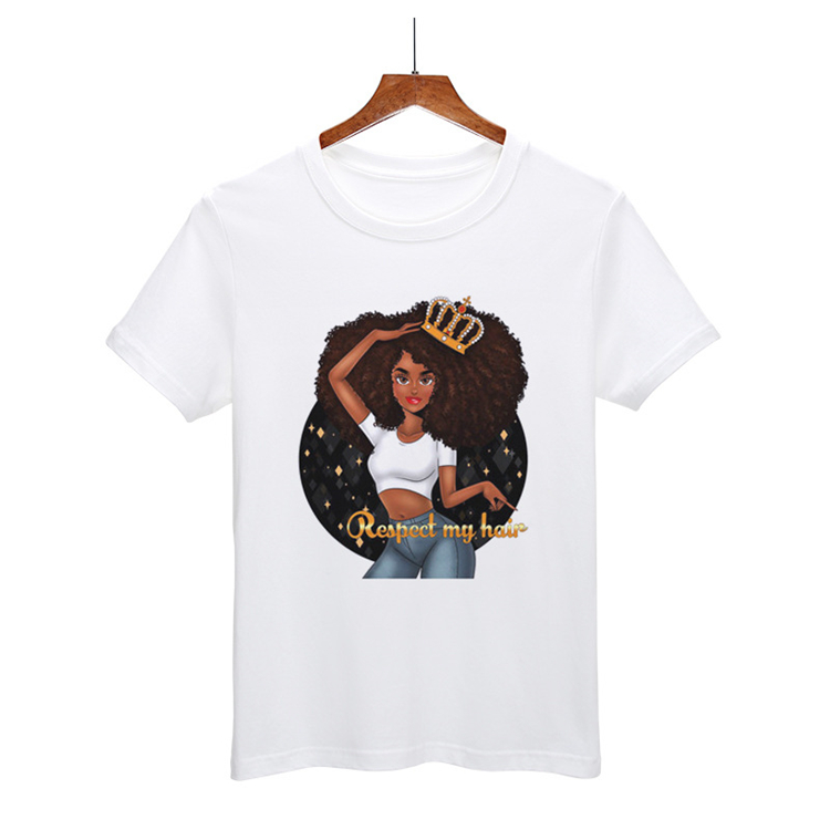 Plus size cotton polyester African woman T-shirt