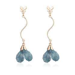 Van Gogh Iris original woven wave adjustable flower earrings
