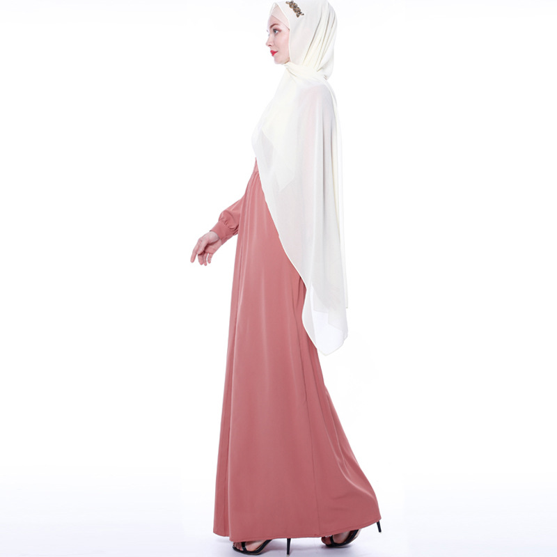 Muslim ethnic style basic style pure color robes