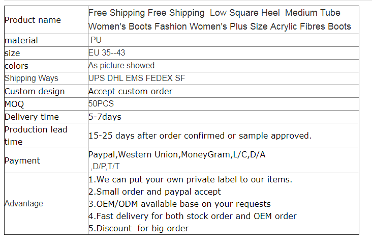 Free delivery of plus-size acrylic Middle East ladies boots