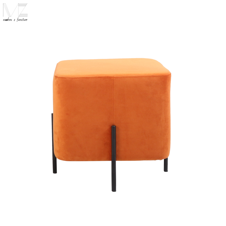 Contemporary square module velvet Thailand makeup stool