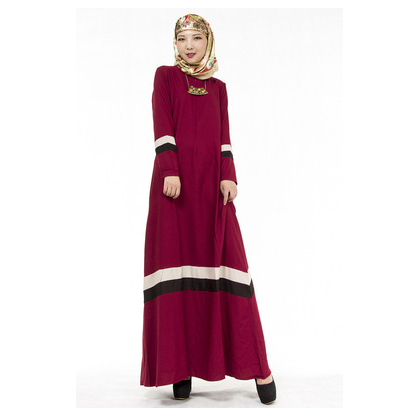 Early autumn women's wear special Muslim fashion matching color floor-length robes