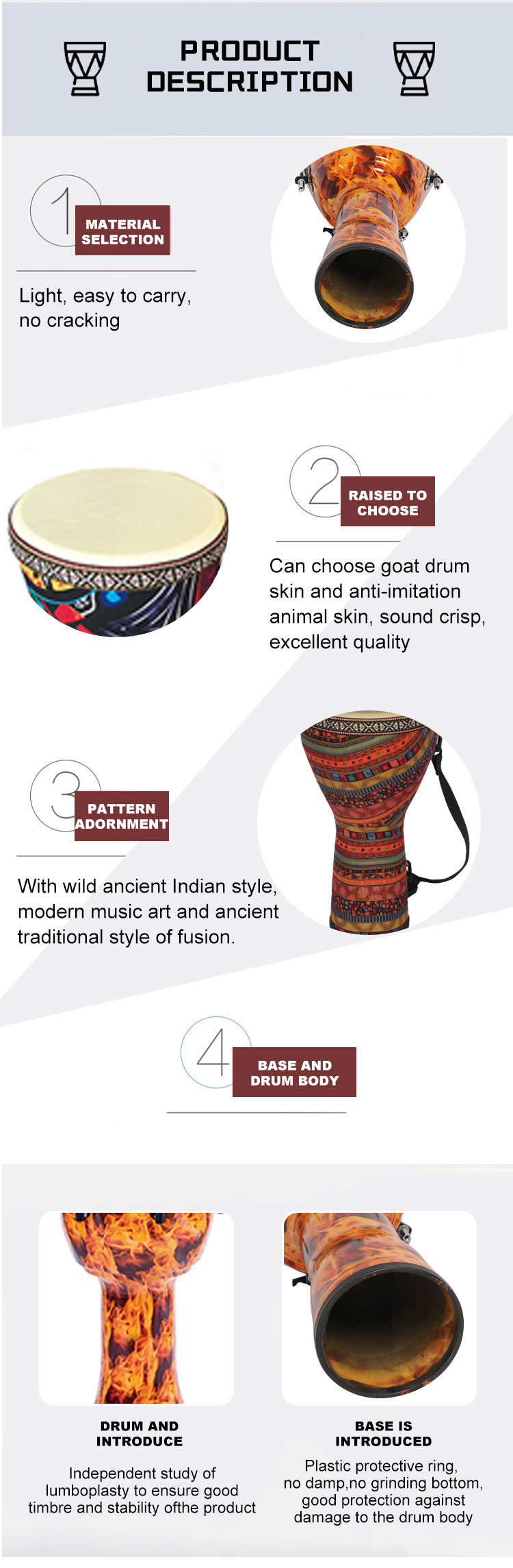 High quality hand percussion of African music drums