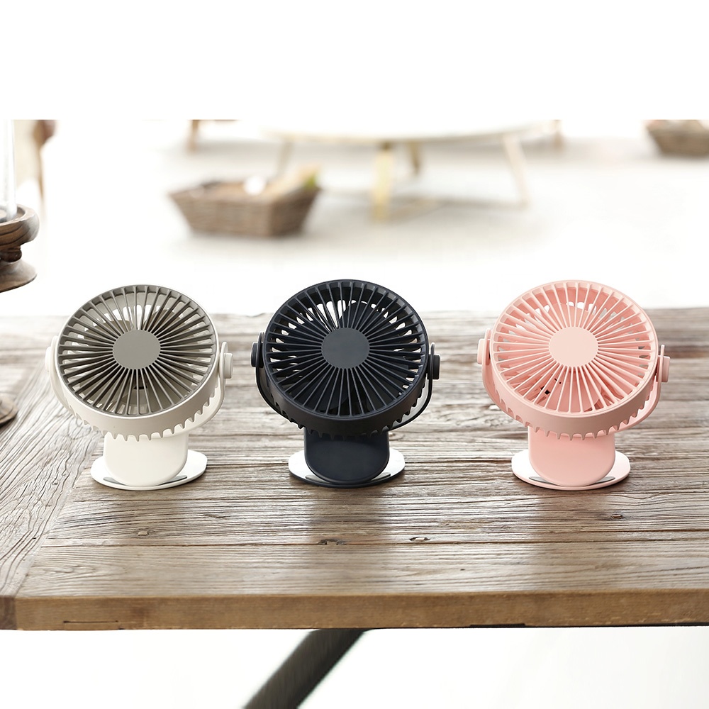 Portable battery-powered rotating electric fan