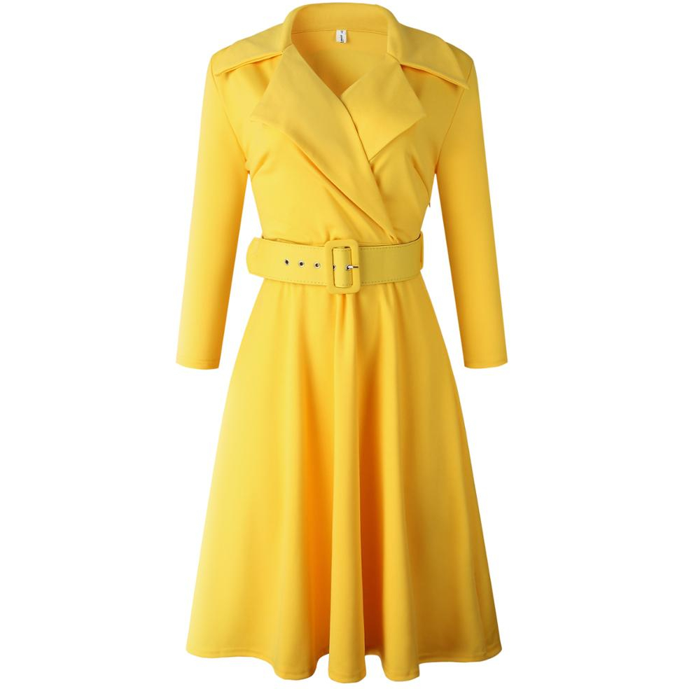 Notched Plus Size Pleated Midi A-line African Lady  Dress