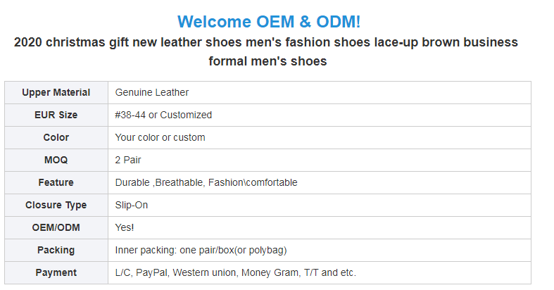 2020 Christmas present fashionable Middle Eastern men's leather shoes