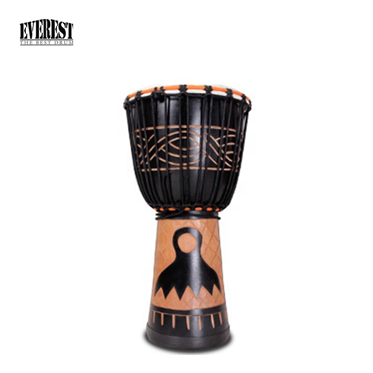 Wooden sheepskin seashell rope Ghana African drum