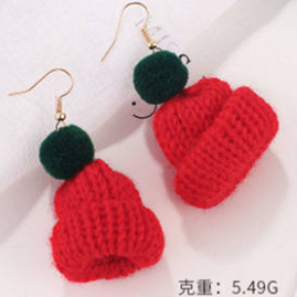 Winter Christmas wool cap for children sweet and fresh forest earrings