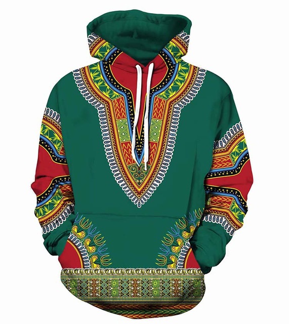 African traditional 3D head men's hooded