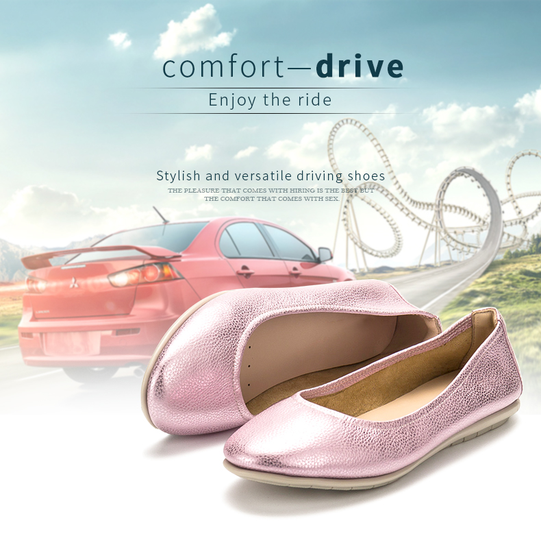 Comfortable fold flat with Middle East Lady's leather shoes
