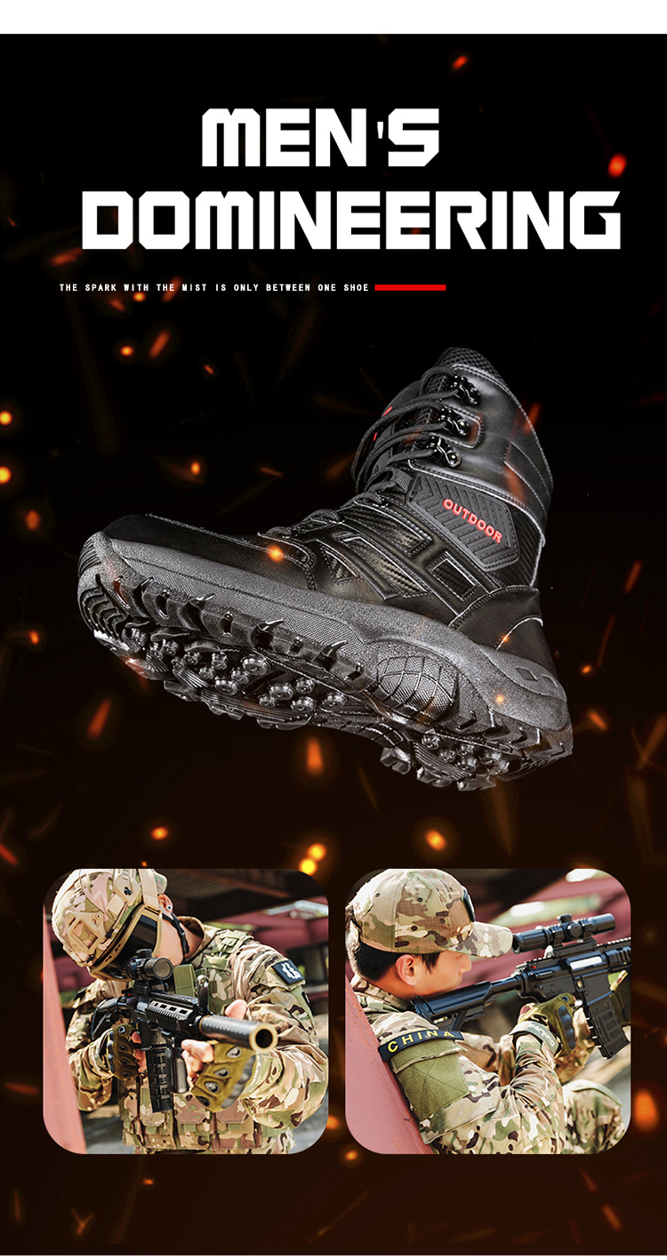 Wholesale waterproof leather for military Middle Eastern men's boots