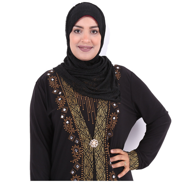 Fashion ironing and drilling Arab women's robes