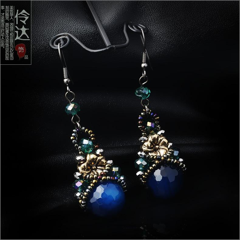 Ling Da accessories red bean acacia original Valentine's Day earrings