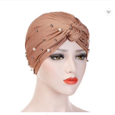 Plain pearl Arab women's cotton hat