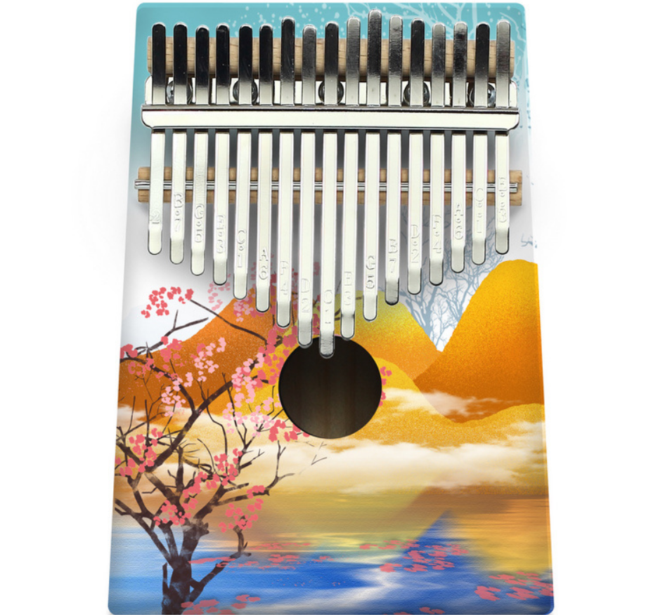 Solid board double seed 17 key African thumb piano