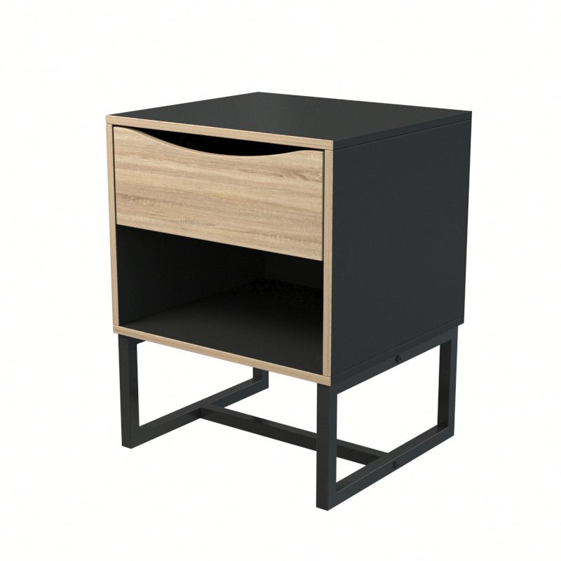 Cheap MDF wood black nightstand