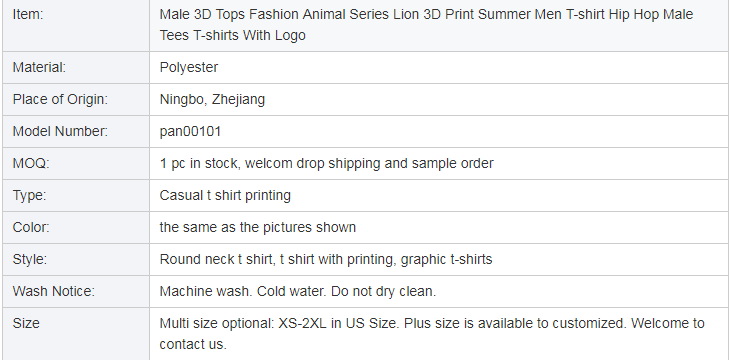 Stylish Animals 3D Printed Summer African Men's T-shirts