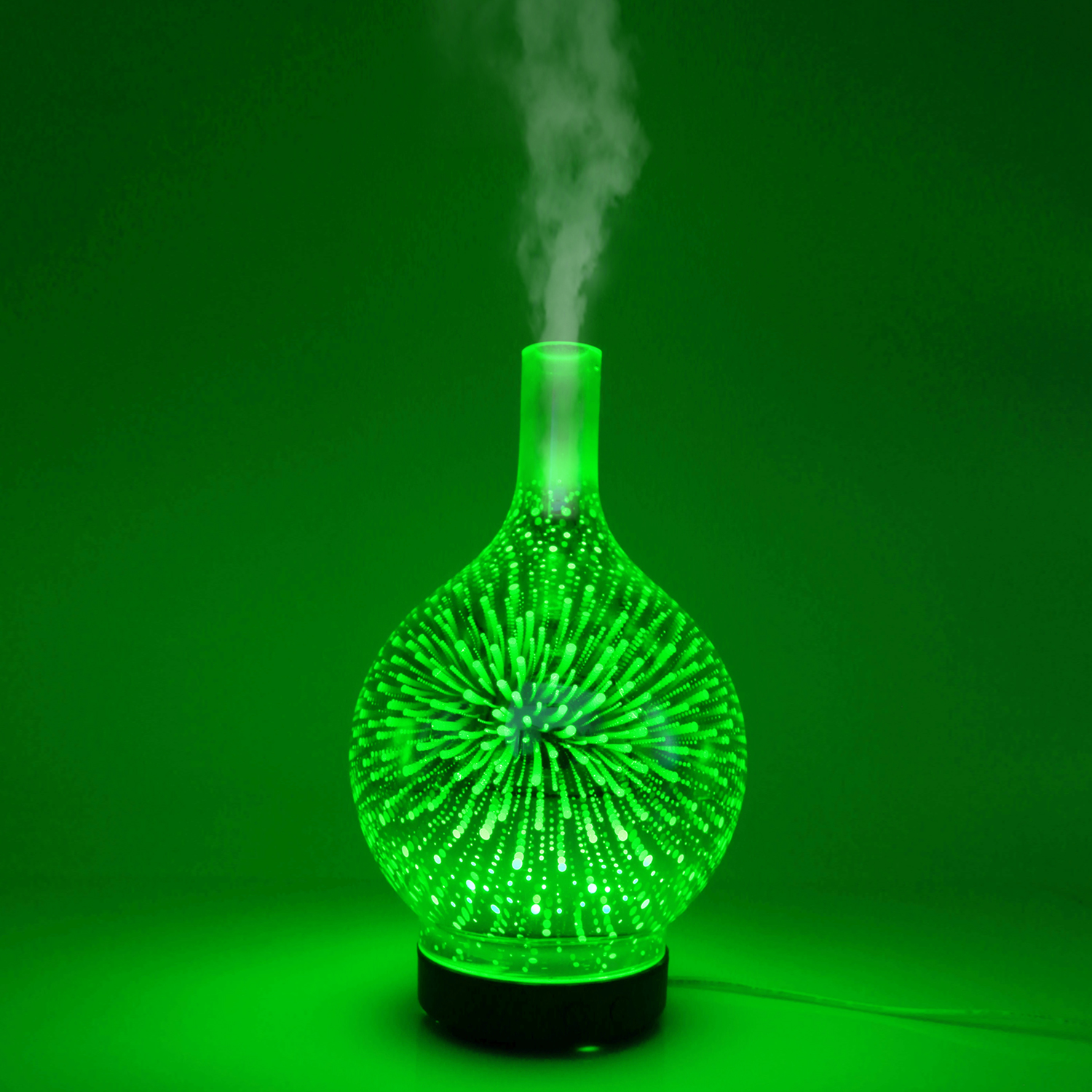 Colorful luminous fireworks pattern glass aromatherapy machine