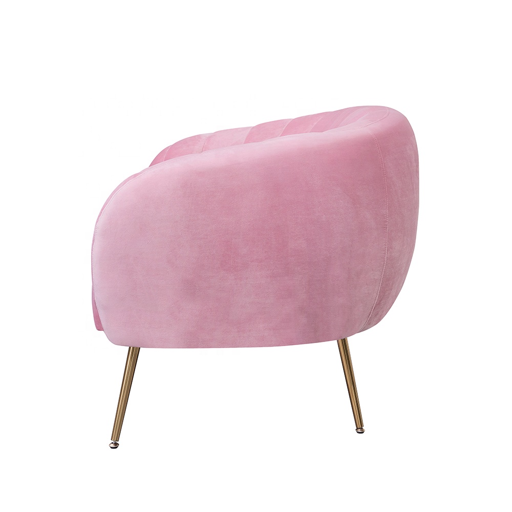 Hot selling living room shell pink velvet Thailand sofa