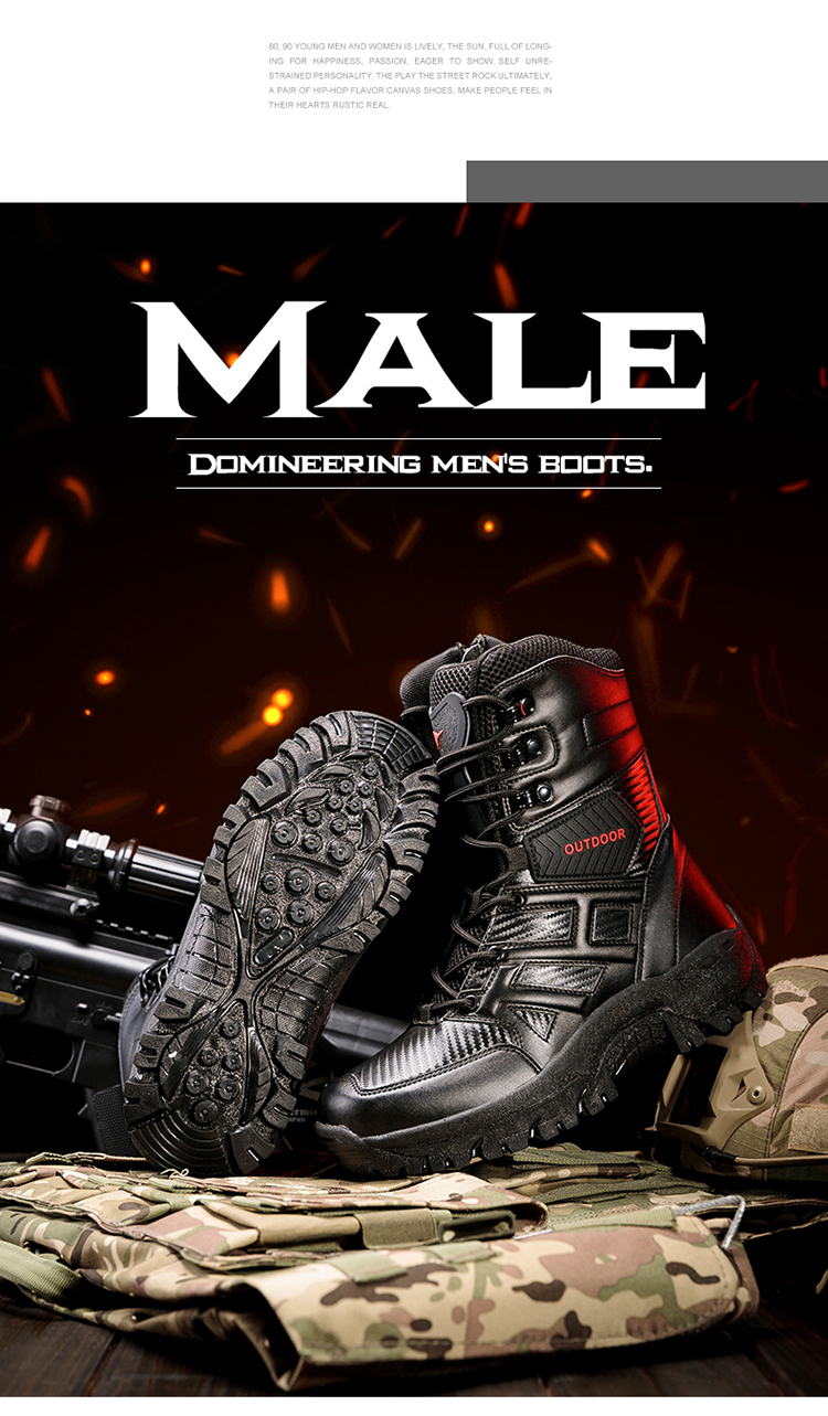 Wholesale waterproof leather for military Middle Eastern men's boots