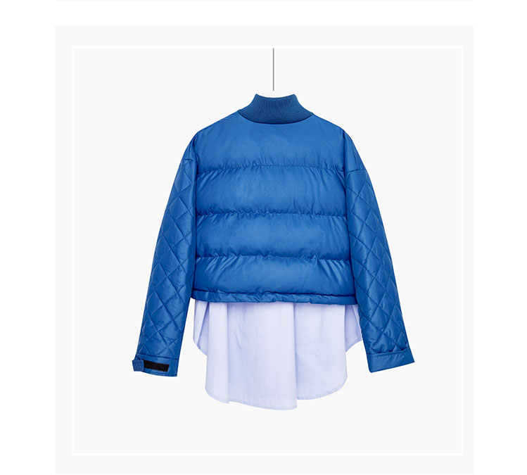 韩版小众设计感短款羽绒棉衣2020冬新款两件套加厚棉服拼接外套女