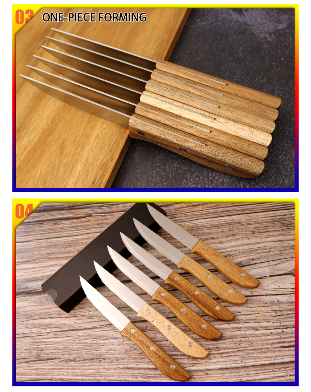 Six suits with wooden handle southeast Asia knife