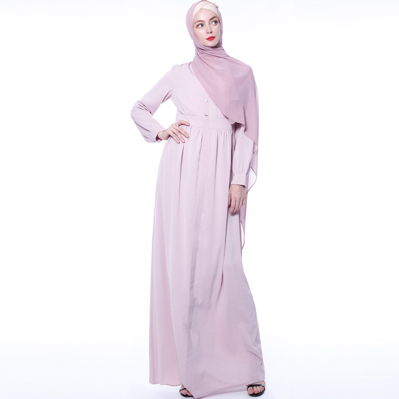 Muslim ethnic style basic style pure color robes