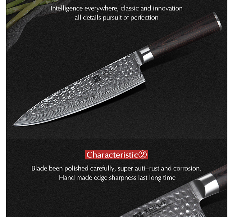 8 inch Professional Southeast Asian Damascus table knife