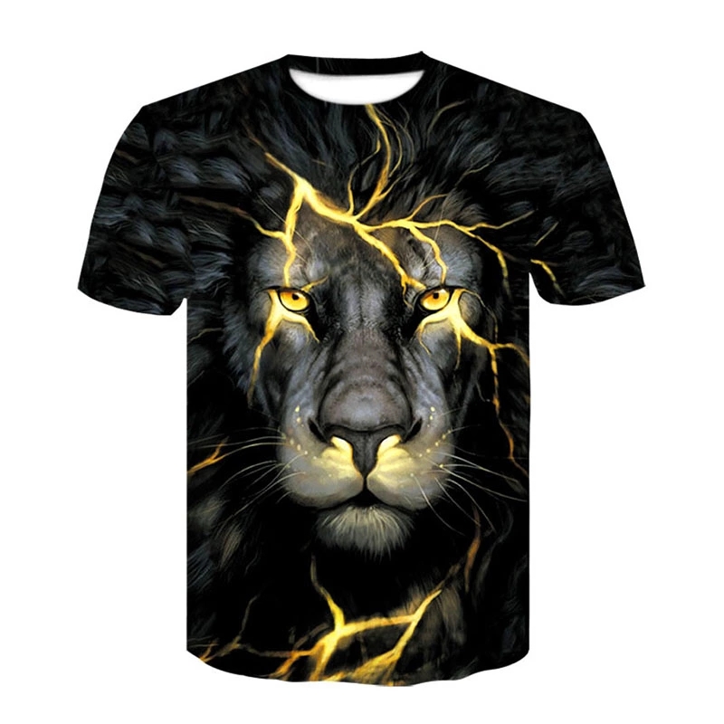 Stylish Animals 3D Printed Summer African Men's T-shirts