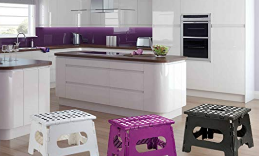 high quality 300LBS Black Plastic Folding Step Stool