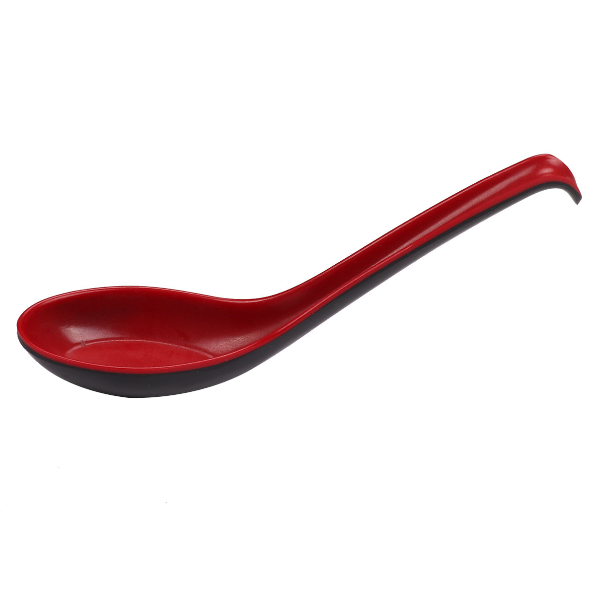 6 piece set of red and black plastic Southeast Asian spoon