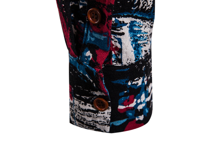 Hot printing African men long-sleeved shirt