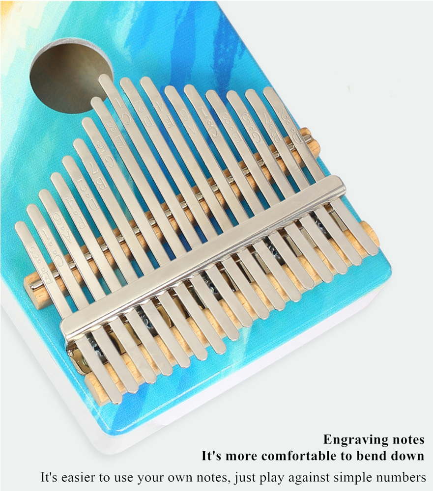 Solid board double seed 17 key African thumb piano