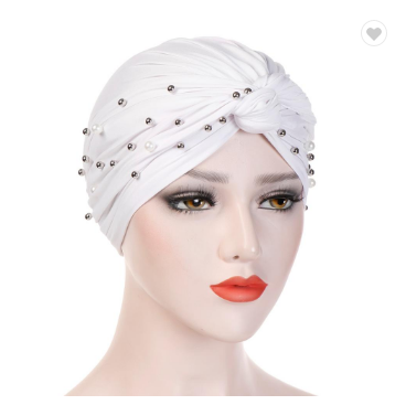 Plain pearl Arab women's cotton hat